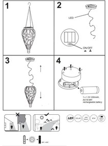 Globo 36131A - LED Napelemes lámpa SOLAR LED/0,9W/3,2V IP44 sárga