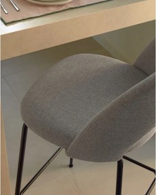 Szürke kárpitozott bárszék szett 4 db-os (ülésmagasság 63 cm) Mahalia – Kave Home