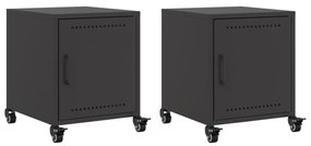 2 db fekete acél éjjeliszekrény 36x39x43,5 cm