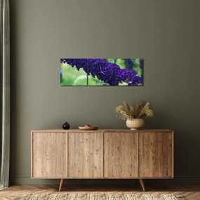 Kék virág képe (órával) (90x30 cm)