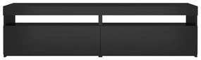 2 db fekete TV-szekrény LED-világítással 75 x 35 x 40 cm