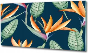 Fotó üvegkép Trópusi virágok 125x50