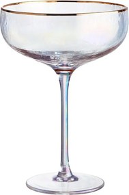 SMERALDA pezsgős pohár arany szegéllyel 400ml, 4 db-os készlet
