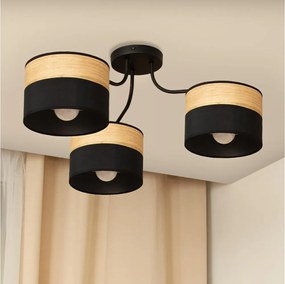 Felületre szerelhető csillár ALBA 3xE27/15W/230V, átmérő 66 cm, fekete/barna
