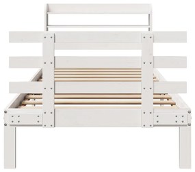 fehér ágykeret fejtámlával matrac nélkül 100x200 cm