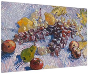 Kép - Vincent van Gogh, Grapes, Lemons, Pears, and Apples, reprodukciók (90x60 cm)