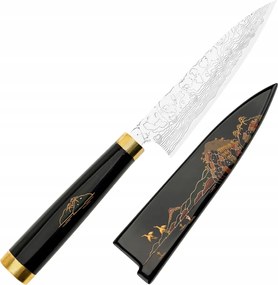 Takeshi Saji Art Fuji On Lake Kovácsoltvas R-2 Japán Univerzális kés 13cm és Saya