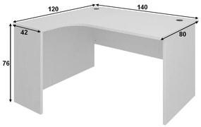 SimpleOffice ergonomikus asztal 140 x 120 cm, bal, cseresznye