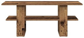antik fa színű szerelt fa dohányzóasztal 102 x 55 x 42 cm