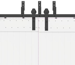 fekete acél tolóajtó fémszerelék készlet 183 cm