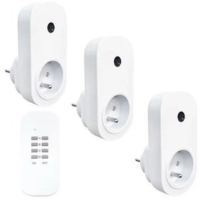 Solight DY09 − KÉSZLET 3x Távirányításos konnektorok + távirányító DY09