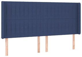 kék szövet LED-es fejtámla 163x16x118/128 cm