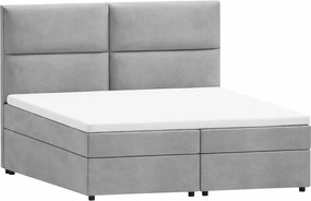Világosszürke ágyneműtartós boxspring ágy 180x200 cm Rico – Ropez