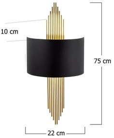 Fali lámpa 1xE27/40W/230V arany/fekete