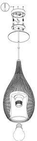 Eglo 92251 - Csillár RAZONI 1xE27/60W/230V