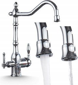 Háromutas Konyhai Csaptelep Fordított Ozmózis Szűrőhöz Mozgatható Retro Kifolyócső