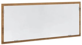kézműves tölgy szerelt fa LED-es fürdőszobatükör 100x8,5x37 cm