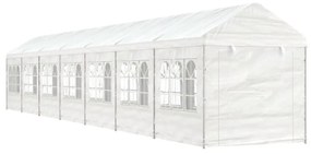 fehér polietilén pavilon tetővel 15,61 x 2,28 x 2,69 m