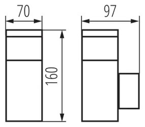 Kanlux 38760 - Kültéri fali lámpa DASTEN 1xG9/11W/230V IP44 fekete