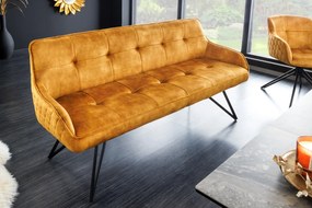 EUPHORIA modern bársony ülőpad - 160cm - sárga