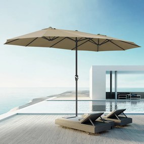 MIAMI dupla napernyő, 460x270 cm, barnásszürke (taupe) Kingsleeve