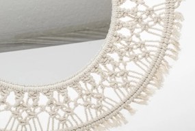 Ottoman design kerek fali tükör pamut zsínórra fonva 55x55x2cm