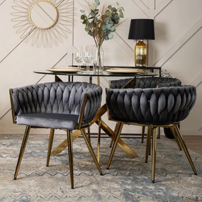 Elegáns Szürke Étkezőszék Arany Lábbal. CAPRI