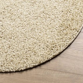 PAMPLONA arany magas szálú bolyhos modern szőnyeg Ø 120 cm