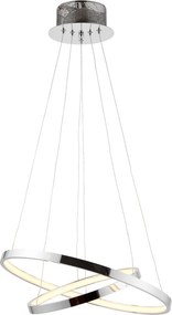 ENDON KLINE-2CH KLINE Modern Led Függesztett Lámpa Króm, Fagyasztott Üveg LED IP20
