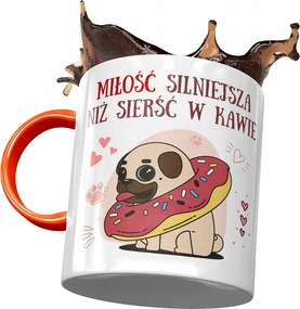 Narancssárga bögre Kutyával Aranyos Ajándék Nyomtatott Fotóval