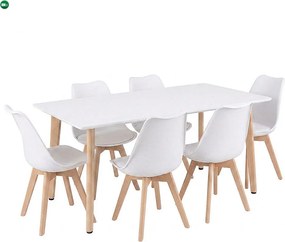 Silla 150 6+1 étkező garnitúra fehér-fehér