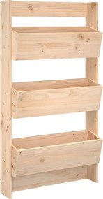 vidaXL 3 szintes tömör fenyőfa fali virágtartó 60 x 18,5 x 110 cm