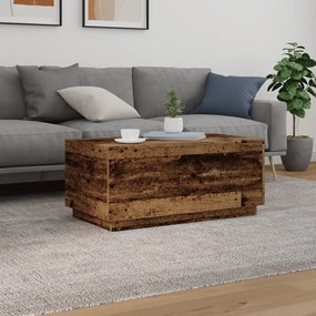 Antik fa színű dohányzóasztal LED-lámpákkal 90x50x40 cm
