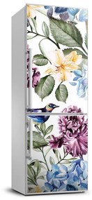 Hűtő matrica Virágok és madarak FridgeStick-70x190-f-119136567