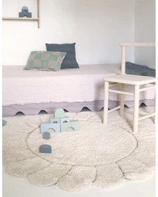 Krémszínű mosható kézi szövésű pamut gyerek szőnyeg ø110 cm Gabrielle – Nattiot