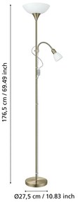 Bronzszínű állólámpa üveg búrával (magasság 176,5 cm) UP 2 – EGLO