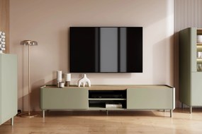 Elivo TV állvány 220 cm fém lábakon - eukaliptusz / baltic dune tölgy