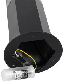 Kültéri állólámpa fekete füstös árnyékolóval hatszögletű 30 cm - Denmark