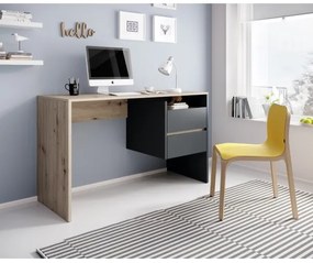 Íróasztal fiókokkal MARLO, artisan tölgy/antracit