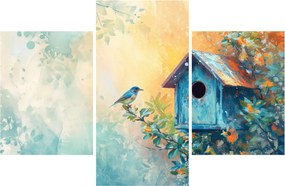 Kép - Madárház, akvarell (90x60 cm)