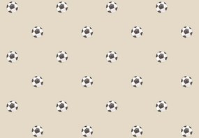Parato Cristiana Masi Momi Goal bézs-fehér focis vlies tapéta – 4455