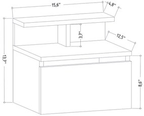 Éjjeliszekrény ALICE 39,8x35 cm fehér