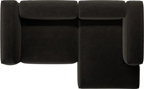 Fekete sarokkanapé (jobb oldali-heverő résszel) Bergamo – Cosmopolitan Design