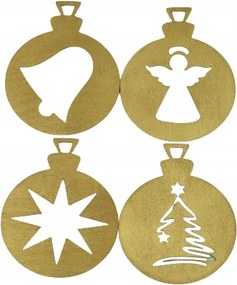 Fa gömb szett 4 db-os különböző színek