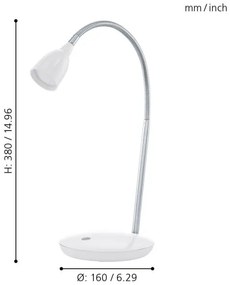 Eglo 93078 - LED asztali lámpa DURENGO 1xLED/3W/230V
