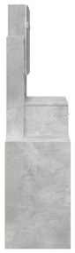 betonszürke fésülködőasztal szekrénnyel 80 x 35 x 132 cm