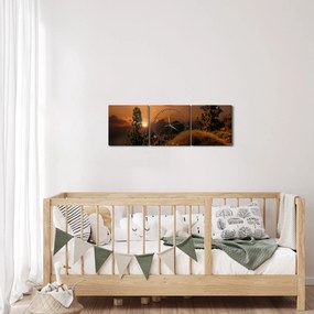 Természet képe naplementekor (órával) (90x30 cm)