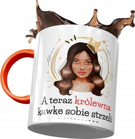 Narancssárga Bögre Vicces Királylány Kávé Lövöldözős Nyomtatott Fotóval