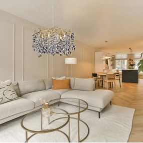 Kristály csillár zsinóron 9xG9/40W/230V arany