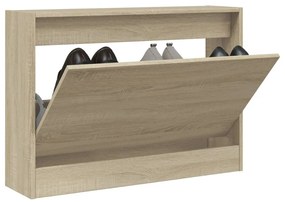 sonoma tölgy színű szerelt fa cipőszekrény 80 x 21 x 57 cm